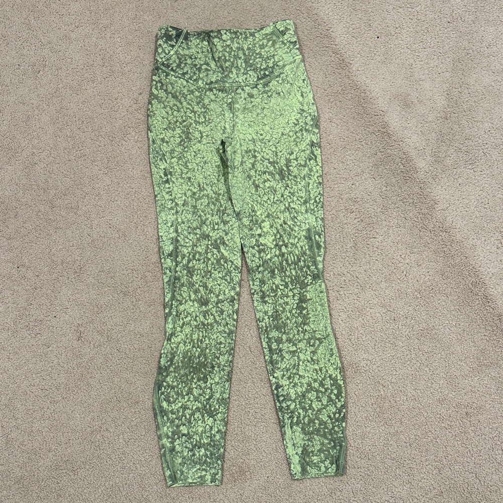 lululemon athletica Base Pace High Rise Green Patterned Leggings